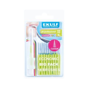 EKULF pH professional mellanrumstandborste 0,8 mm Conical 18 st