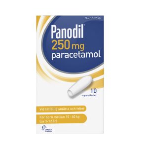 PANODIL 250 mg Barn 15-40 kg 10 Suppositorier