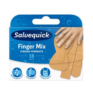 Salvequick Aqua Resist Finger Mix plåster 18 pcs