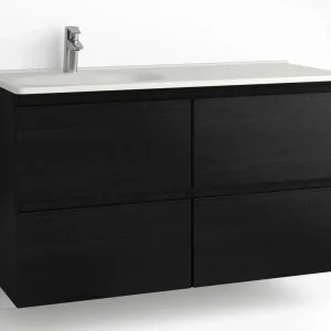 Tvättställsskåp Flow 1200 Svart Ask med 4 lådor Vedum